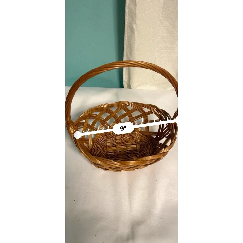 Vintage Woven‎ Wicker Market Basket with Handles